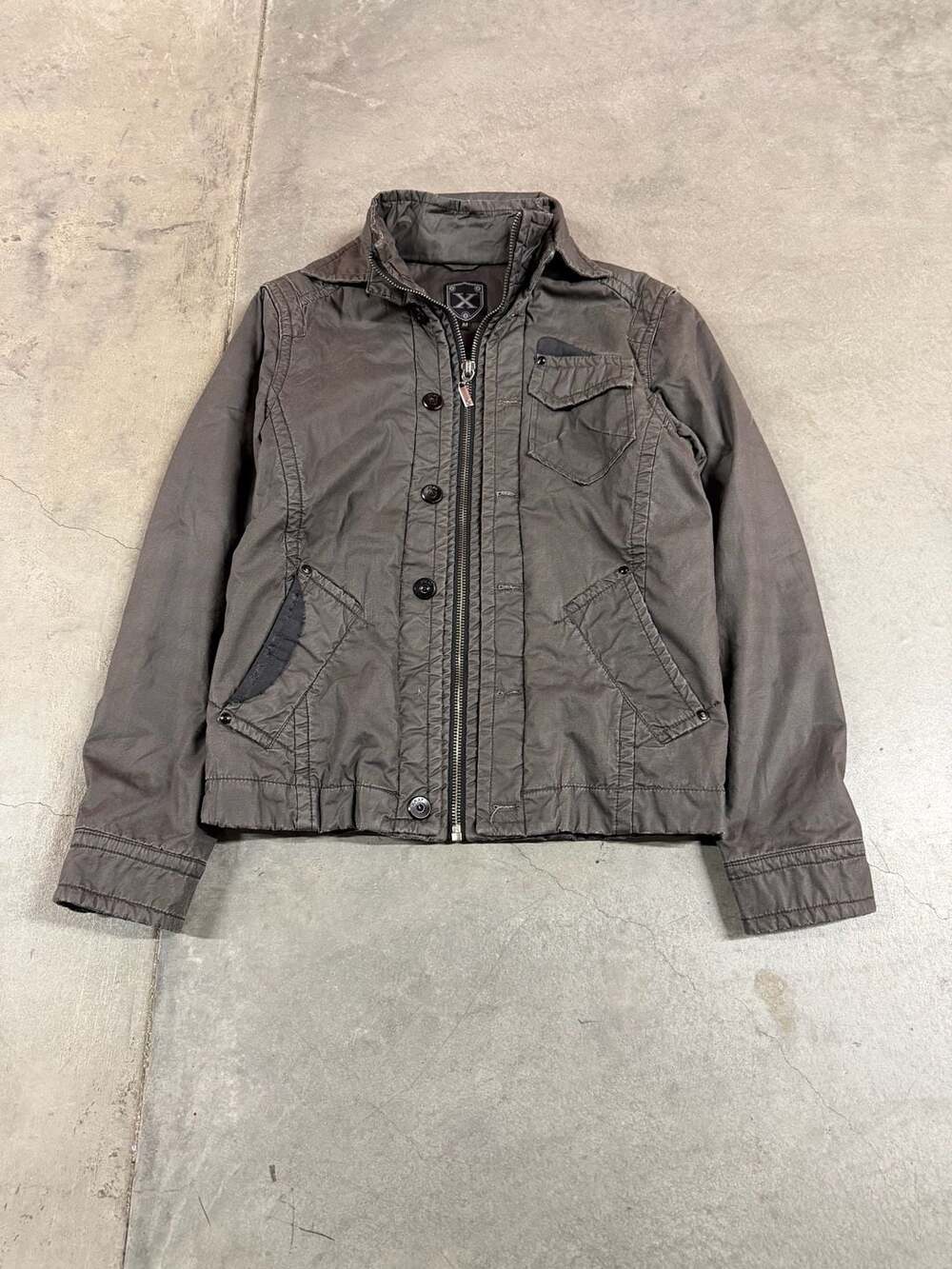 X Ray Y2K Jacket Size M Brown Cotton Utility Full Zip